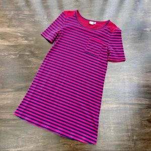 Mudd Girls Raspberry and Navy A-Line Dress 12